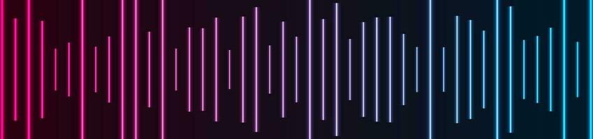 Blue equalizer neon lines abstract futuristic tech banner vector