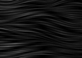 Black curved smooth wavy lines abstract background vector