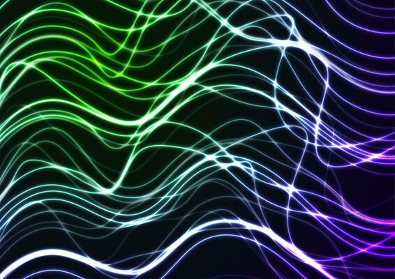 Abstract futuristic bright neon flowing wavy background