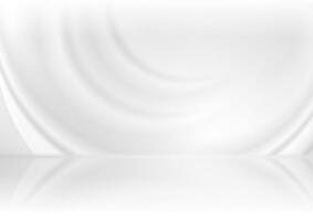 Grey white smooth waves abstract tech background vector