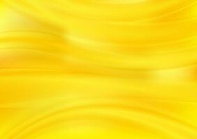 Bright yellow smooth blurred waves abstract background vector