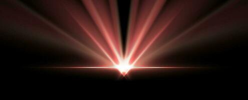 Red shiny glowing rays abstract background vector