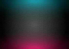 Dark perforated tech background with neon illumination vector