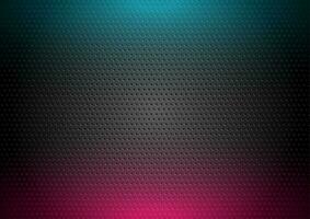 Dark perforated tech background with neon illumination vector