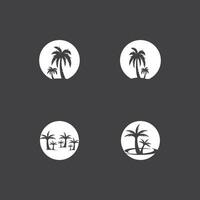 palma Coco árbol logo icono silueta vector