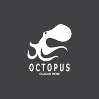 Octopus black silhouette logo and symbol template illustration vector