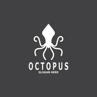 Octopus black silhouette logo and symbol template illustration vector