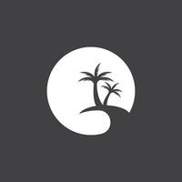 Palm Coconut Tree Logo Icon Silhouette vector