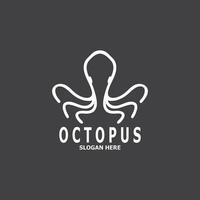 Octopus black silhouette logo and symbol template illustration vector