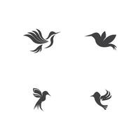 Humming bird silhouette art logo vector illustration