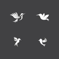 Humming bird silhouette art logo vector illustration