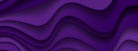 Dark violet paper waves abstract banner vector