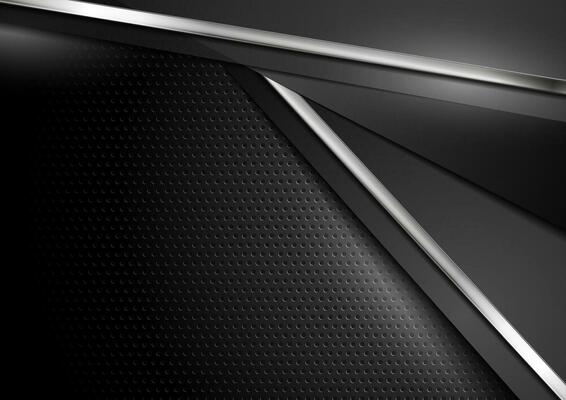 Silver metal stripes on dark perforated background