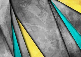 Blue yellow grey abstract grunge corporate background vector