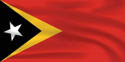 East Timor Timor Leste flag, realistic flag vector