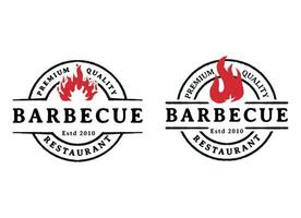 Barbecue point logo restaurant. Grill, rustic and bar vector logo