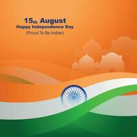 15th August Indian independence day vector