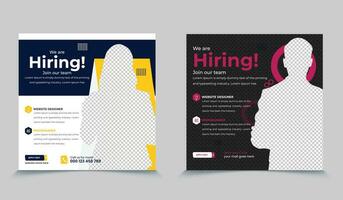 Template for the recruitment advertisement. Job posting poster, social media, banner, and flyer. Layout of a job announcement on the internet vector