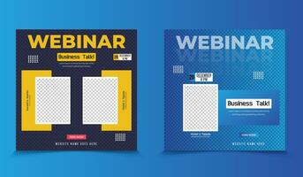 Template for a Business Conference webinar banner invitation and social media post. Design of an online webinar invitation vector