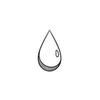 Water drop hand drawn outline doodle icon vector