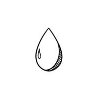 Water drop hand drawn outline doodle icon vector