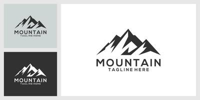 Clásico montaña vector logo diseño y ilustración