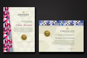 Certificate template with geometric artwork design and simple shapes.vector Illustration vector