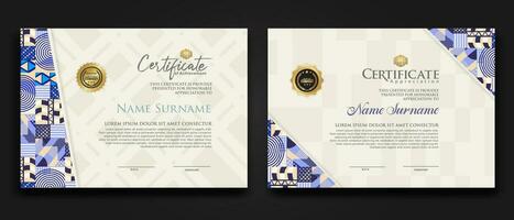 Certificate template with geometric artwork design and simple shapes.vector Illustration vector