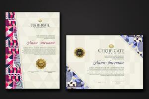 Certificate template with geometric artwork design and simple shapes.vector Illustration vector