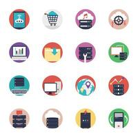 Database and Cloud Technology Icons Set vector