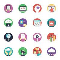 Database and Cloud Technology Icons Set vector