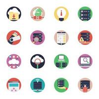 Database and Cloud Technology Icons Set vector