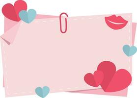 sweet love note heart valentine design vector