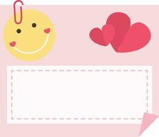 sweet love note heart valentine design vector