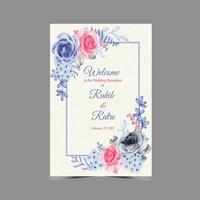 wedding card template vector