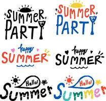 Summer wording vector colorful and black color