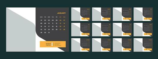 Vector desk calendar template 2024