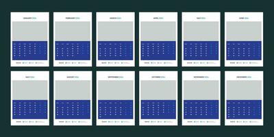 wall calendar 2024 template design vector