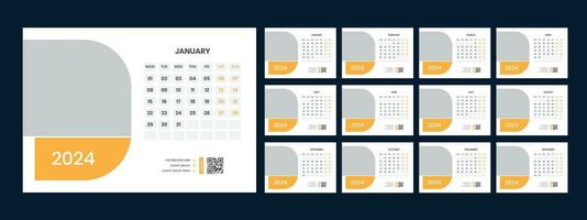 Vector desk calendar template 2024