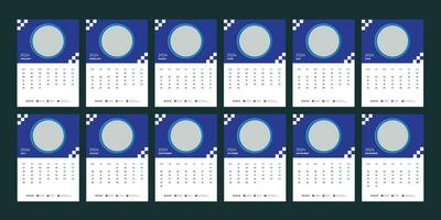 wall calendar 2024 template design vector