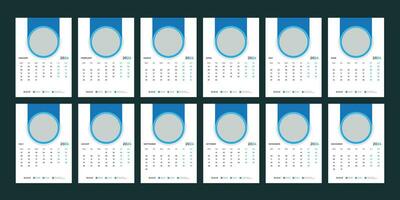 wall calendar 2024 template design vector