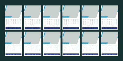 wall calendar 2024 template design vector