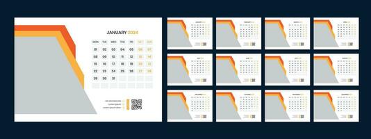 Vector desk calendar template 2024