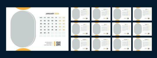 Vector desk calendar template 2024