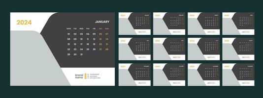 Vector desk calendar template 2024