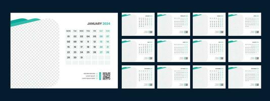 Vector desk calendar template 2024