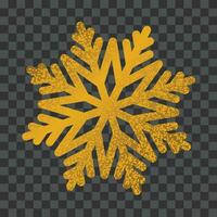 Vector glitter golden snowflake