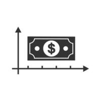 Vector illustration of money size icon in dark color and white background