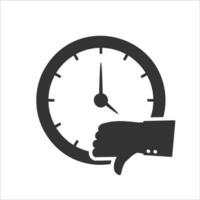 Vector illustration of bad time icon in dark color and white background