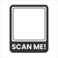 Vector illustration of Scan me icon in dark color and white background